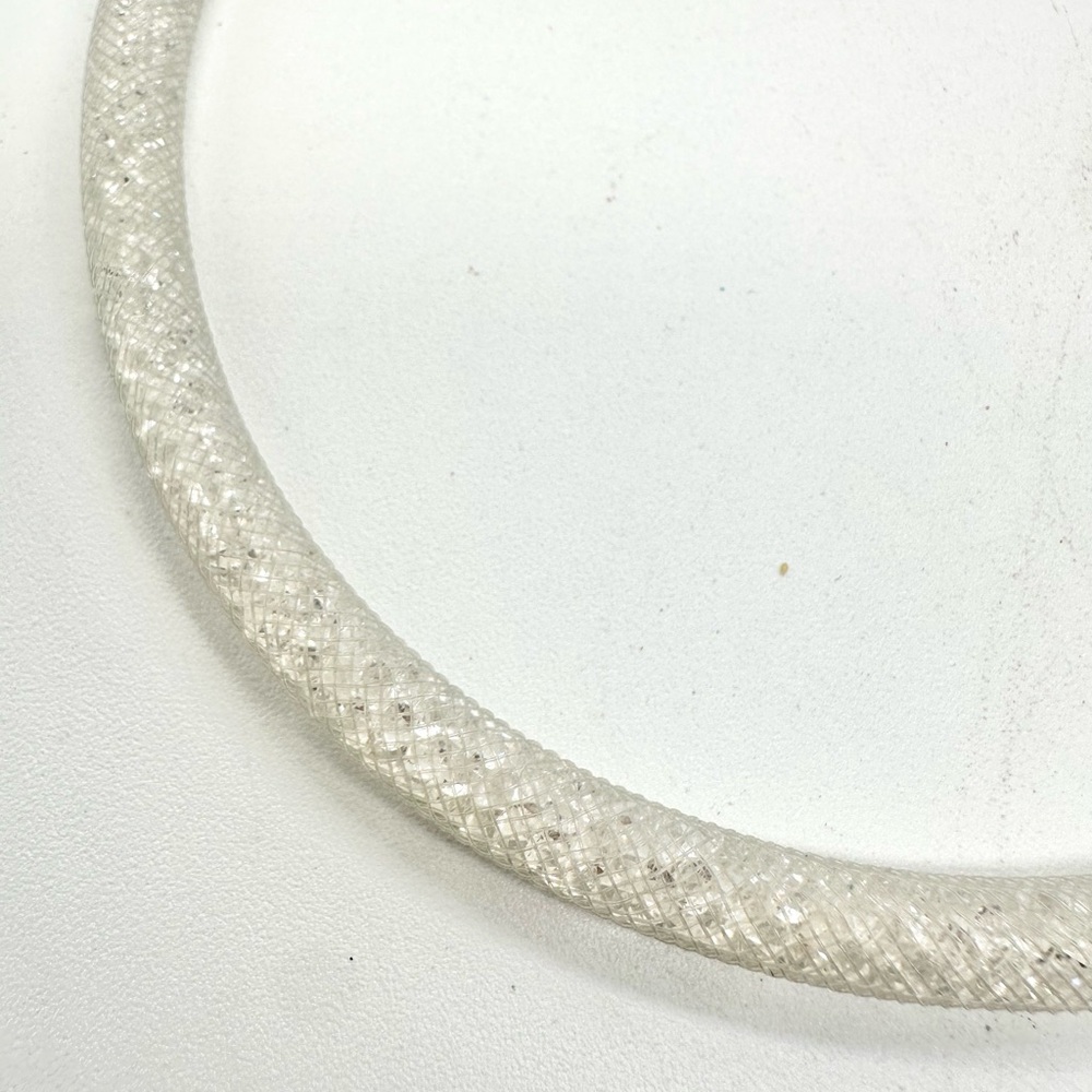 Swarovski Stardust White Necklace Choker Tube Sparkle Crystals - Picture 2 of 4